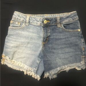 Denim Frayed Hem Kid Shorts